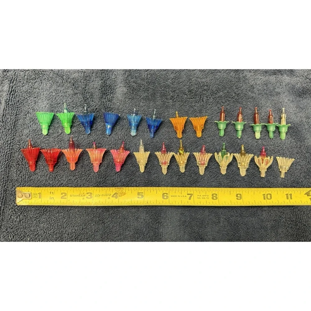 Vintage Ceramic Christmas Tree Light Replacement Bulbs Colorful 1950s 1960s